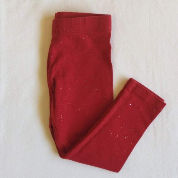joe fresh red glitter sparkle stretch cotton leggings 2T toddler girls - Picture 1 of 7